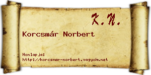 Korcsmár Norbert névjegykártya