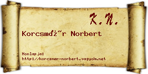 Korcsmár Norbert névjegykártya