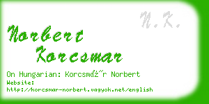 norbert korcsmar business card